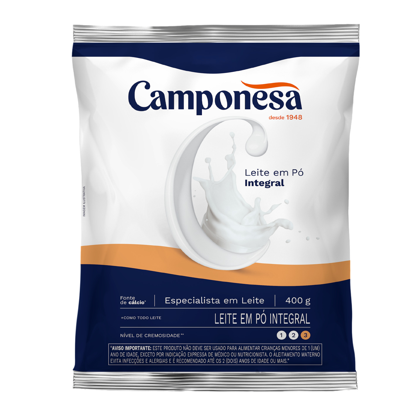 LEITE EM PÓ INTEGRAL CAMPONESA 400G