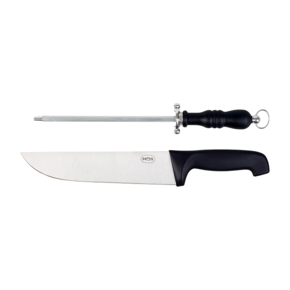 CONJUNTO ASSADOR 02 PEÇAS FACA 9” E CHAIRA MOR