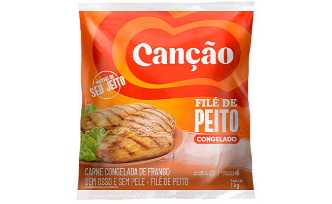 FILÉ DE PEITO FRANGO INDIVIDUAL CONGELADO CANÇÃO