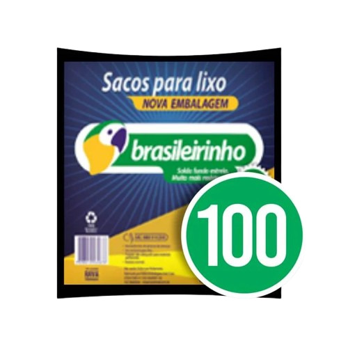 SACO PARA LIXO BRASILEIRINHO 100L AZUL 5 UN