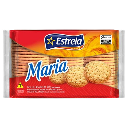 BISCOITO MARIA TRADICIONAL ESTRELA 307G