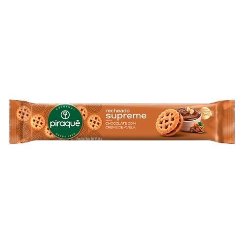 BISCOITO RECH SUPR CHOC AVEL PIRAQUE 80G