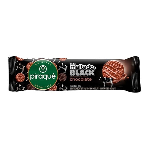 BISC LEITE MALTADO BLACK CHO PIRAQUE 80G