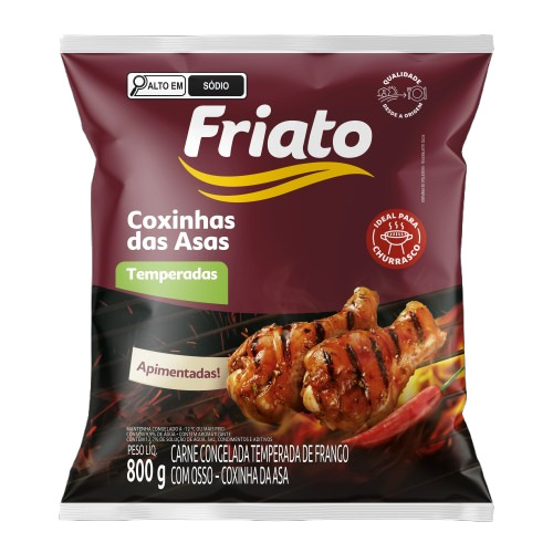 COXINHA DA ASA TEMPERADA APIMENTADA CONGELADA FRIATO 800G