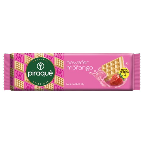 BISC WAFER MORANGO PIRAQUE 100G