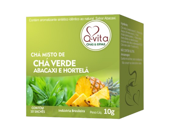 CHÁ VERDE ABACAXI E HORTELÃ Q-VITA 10G