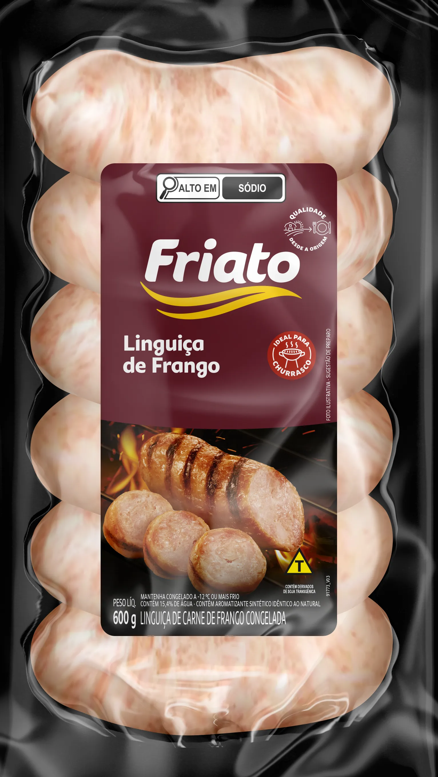 LINGUIÇA DE FRANGO CONGELADO FRIATO 600G