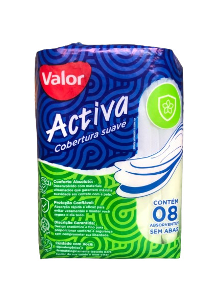 ABSORVENTE ACTIVA VALOR SEM ABAS SUAVE 8UN