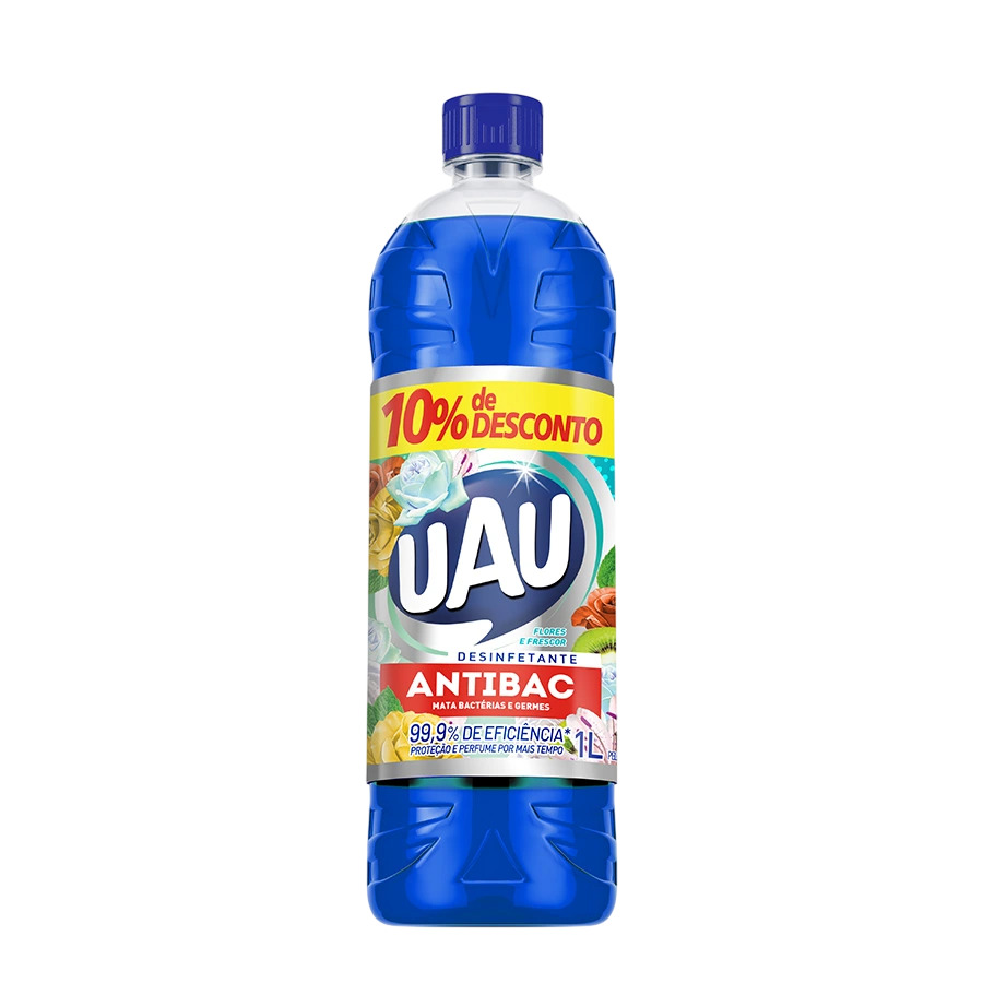 DESINFETANTE UAU ANTIBAC FLORES E FRESCOR 10% DESCONTO 1L