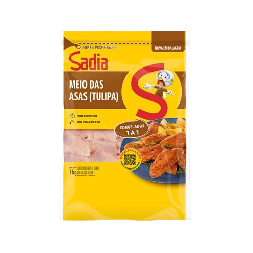 MEIO DA ASA TULIPA FRGO CONGELADO SADIA PACOTE 1KG