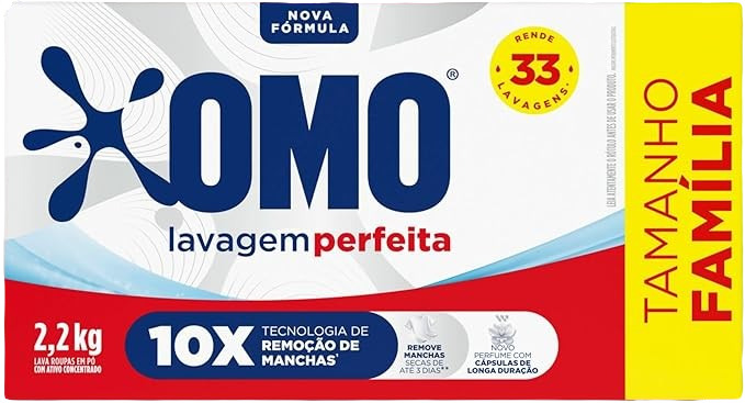 DETERGENTE PÓ OMO LAVAGEM PERFEITA BAG FAMÍLIA 2,2KG