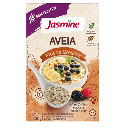 AVEIA EM FLOCOS GROSSO SEM GLÚTEN JASMINE 200G