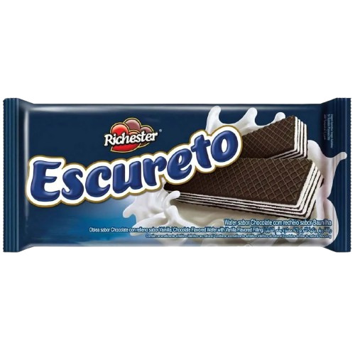 BISCOITO WAFFER RICHESTER AMORI ESCURETO 80G