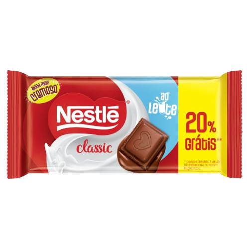 CHOCOLATE CLASSIC AO LEITE NEST 20% GRÁTIS 80G
