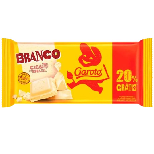 CHOCOLATE BRANCO GAROTO 20% GRATIS 80G