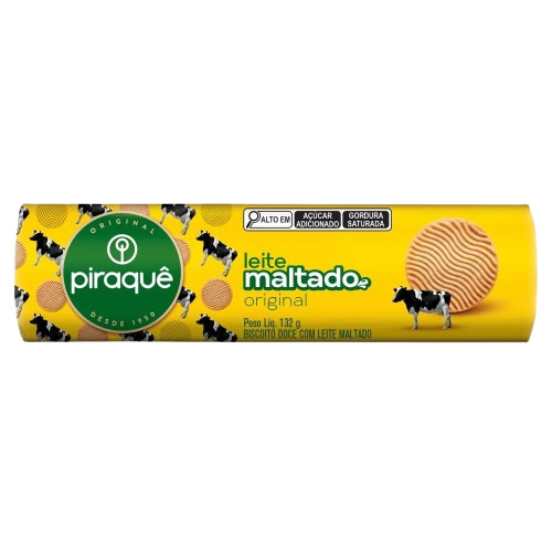 BISCOITO LEITE MALTADO PIRAQUÊ 132G