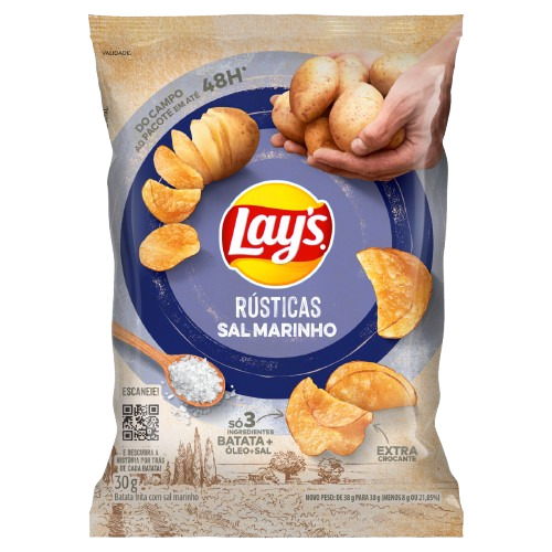 BATATA LAYS RÚSTICA SAL MARINHO 30G