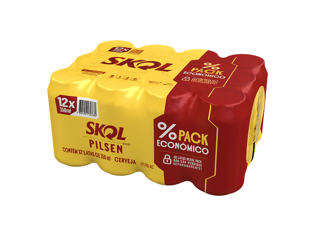 CERVEJA SKOL MULTPACK LATA 12 X 350ML