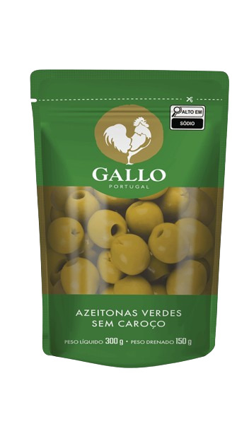 AZEITONA SEM CAROÇO VERDE GALLO SACHÊ 150G