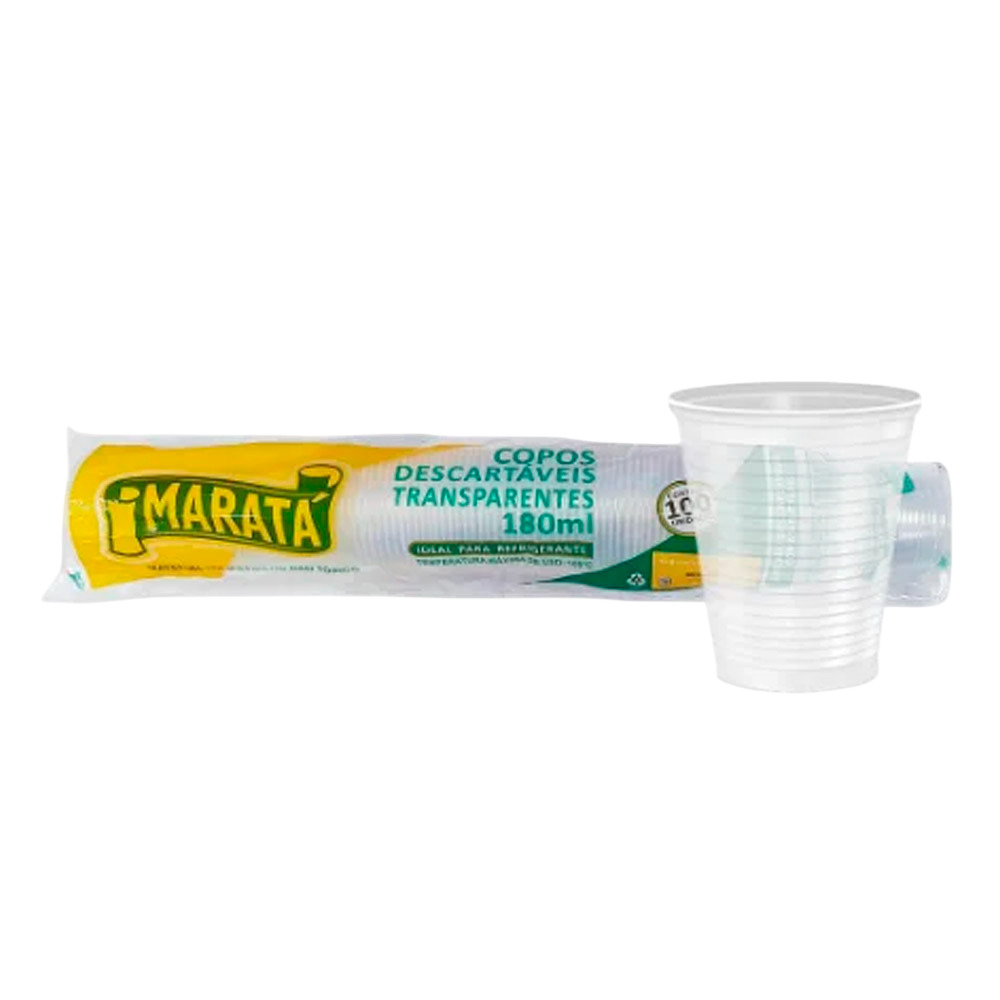 COPO DESCARTAVEL TRANSPARENTE PP MARATA 180ML