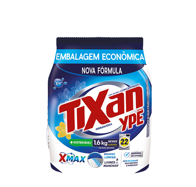 DETERGENTE EM PÓ YPÊ TIXAN PRIMAVER SACHÊ 1,6KG