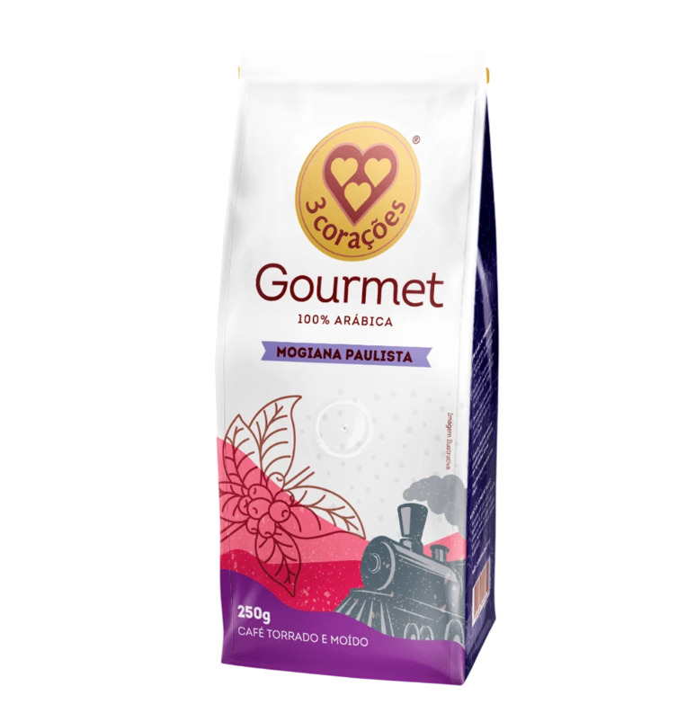 CAFÉ TORRADO E MOÍDO 3CORAÇÕES GOURMET MOGIANA PAULISTA 250G