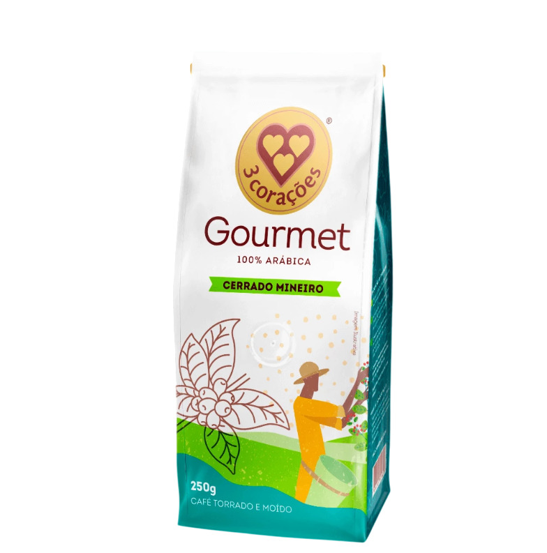 CAFÉ TORRADO E MOÍDO 3CORAÇÕES GOURMET CERRADO MINEIRO 250G