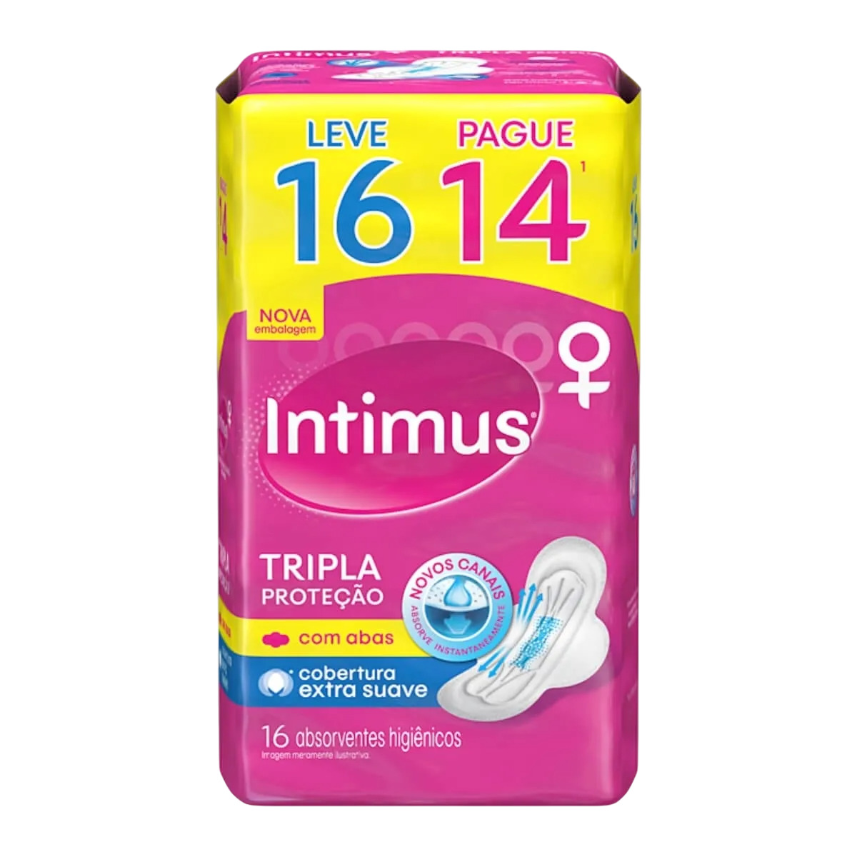 ABSORVENTE INTIMUS TRIPLHA PROTEÇÃO COM ABAS SUAVE L16 P14