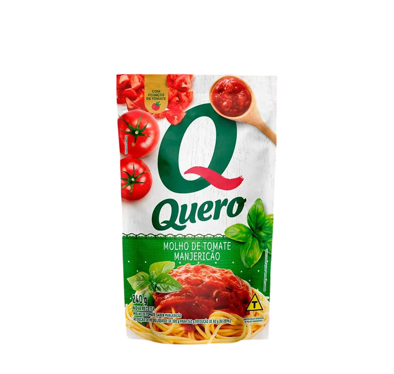 MOLHO DE TOMATE MANJERICÃO QUERO SACHÊ 240G