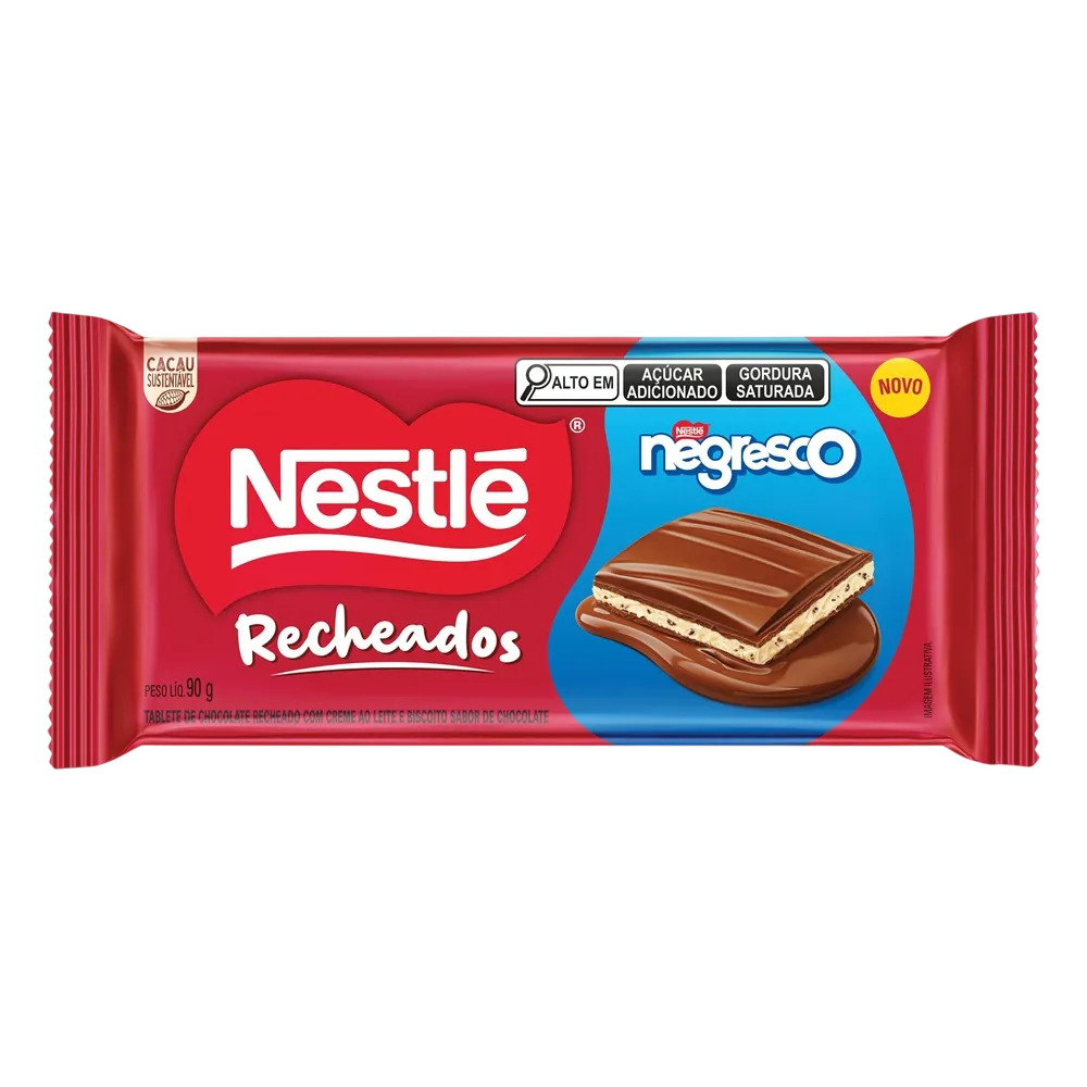 CHOCOLATE TABLETE RECHEADO NEGRESCO NESTLÉ 90G