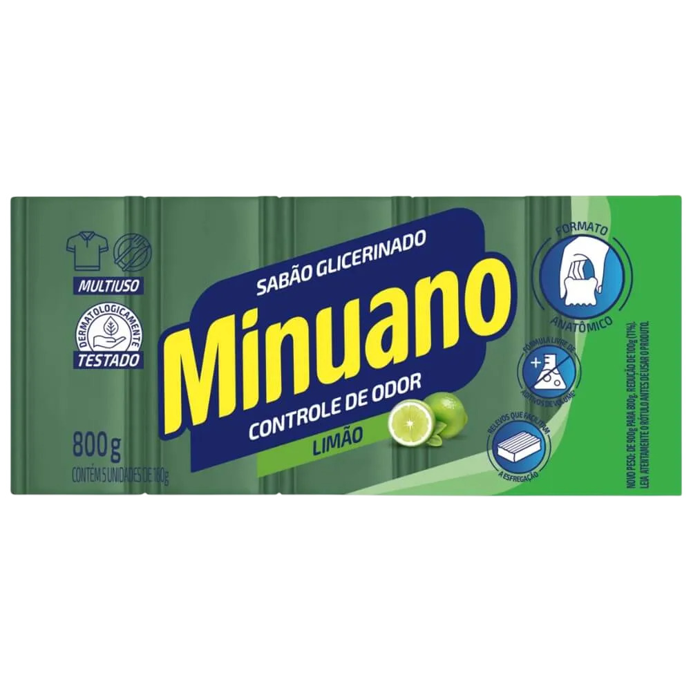 SABÃO BARRA MINUANO LIMÃO 800G