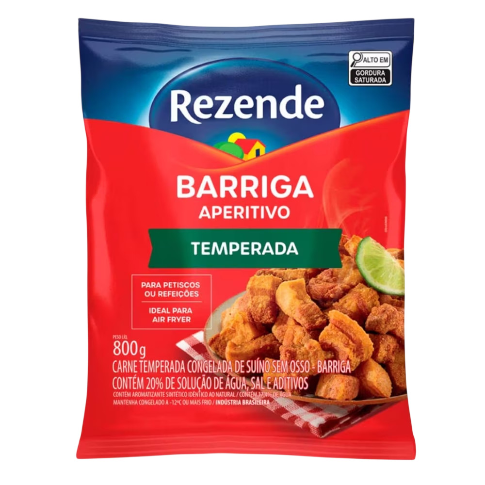 BARRIGA SUÍNA APERITIVO TEMPERADO REZENDE 800G