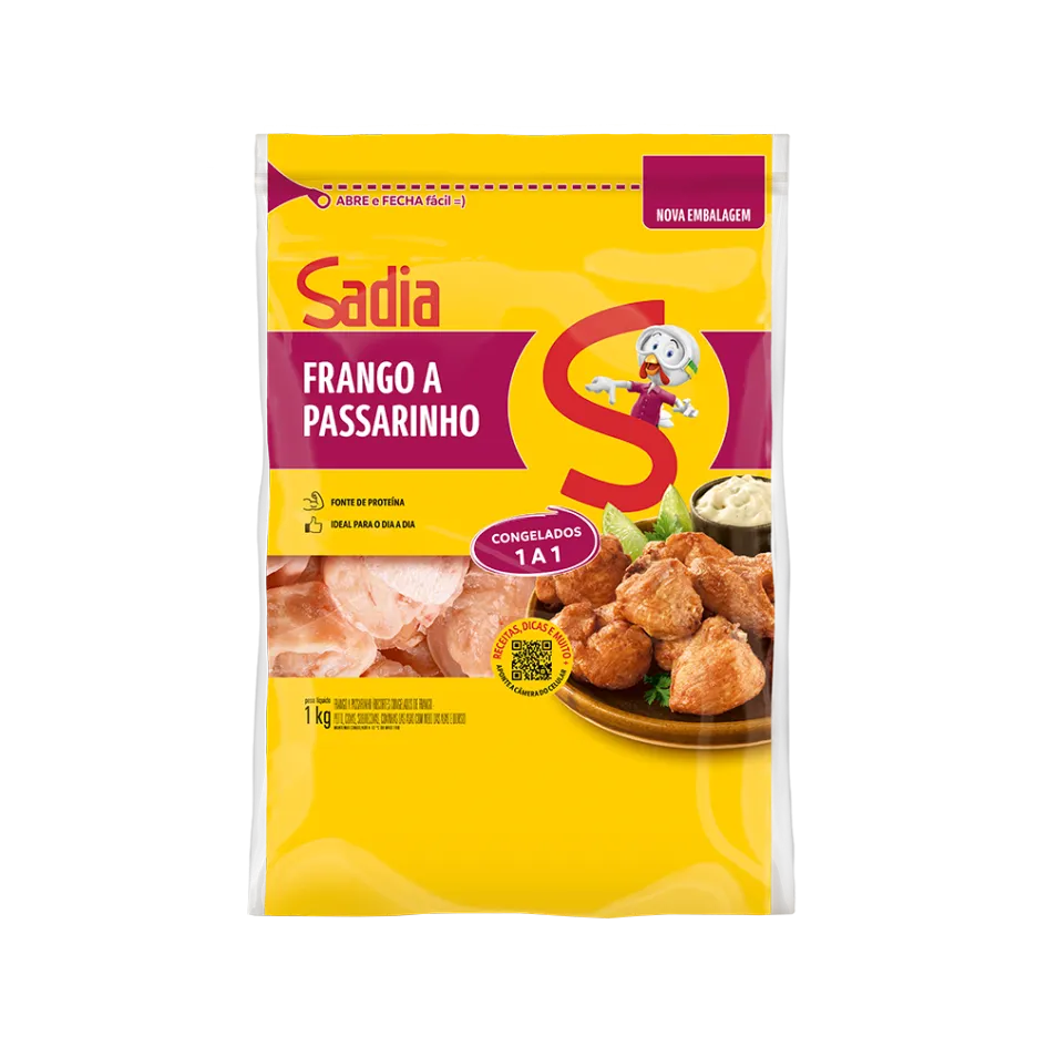 FRANGO A PASSARINHO CONGELADO SADIA PACOTE 1KG