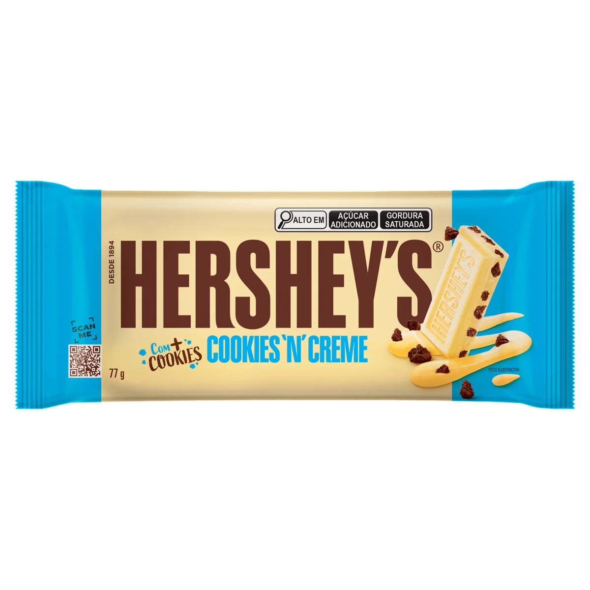 BARRA CHOCOLATE HERSHEYS COOKIES  N  CREME 77G