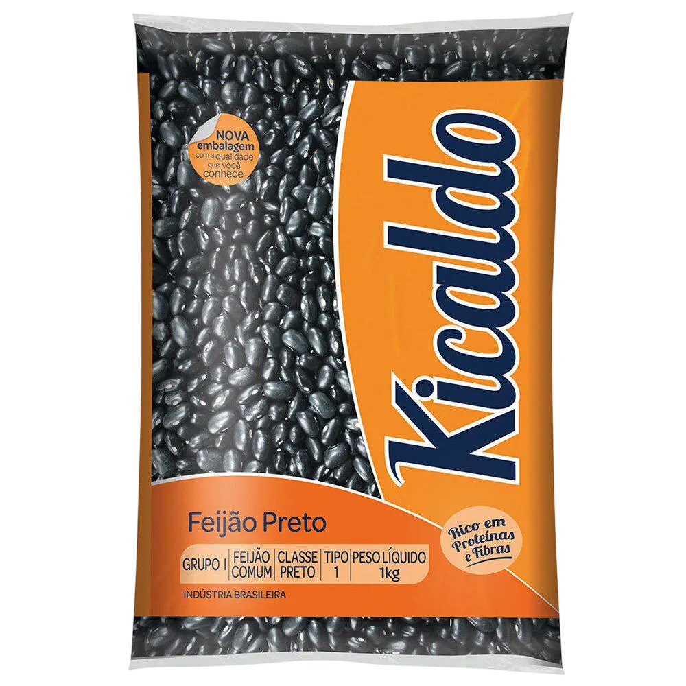 FEIJÃO PRETO KICALDO TIPO1 PACOTE 1KG
