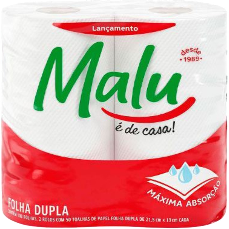 PAPEL TOALHA MALU 50 FOLHAS COM 2 ROLOS