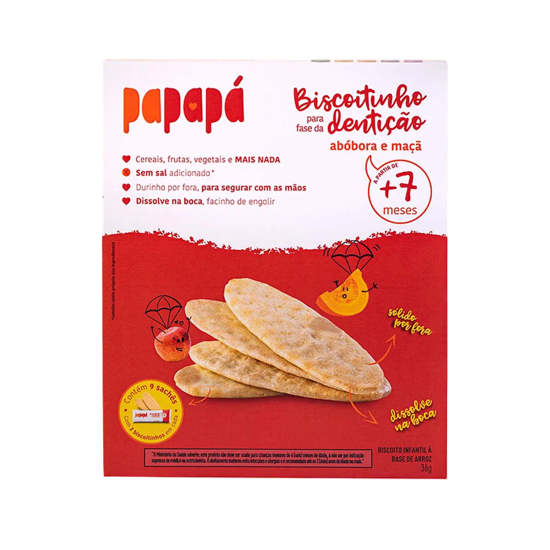 BISCOITO PAPAPÁ ABÓBORA E MACÃ 36G