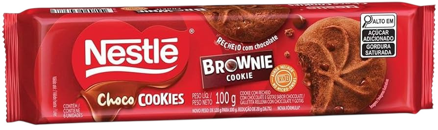 COOKIES CHOCOLATE RECHEADO BROWNIE NESTLÉ 100G