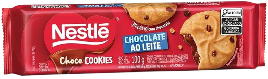 COOKIES CHOCOLATE RECHEADO CHOCOLATE NESTLÉ 100G