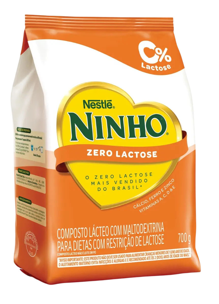 COMPOSTO LÁCTEO NINHO ZERO LACTOSE SACHÊ 700G